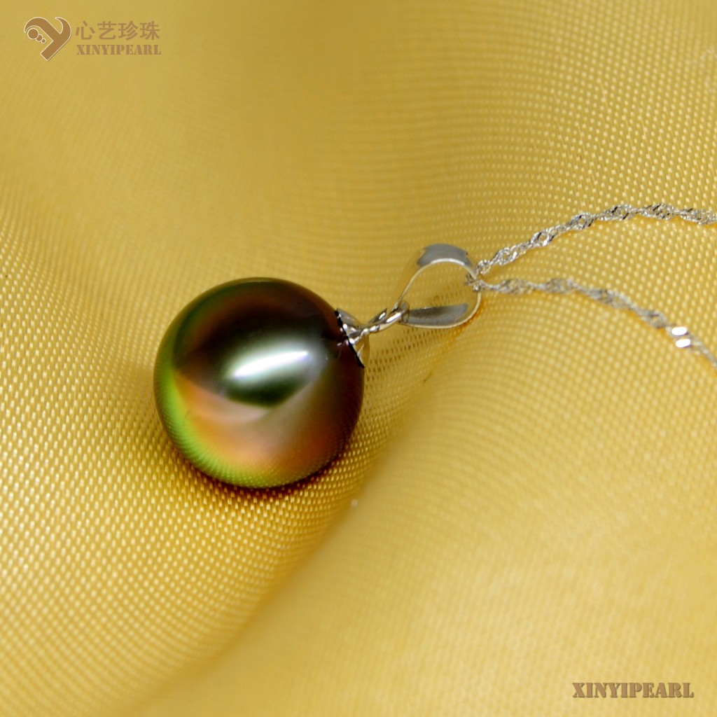 心艺珍珠:(10.5mm黑色)珍珠吊坠XY15327图片三