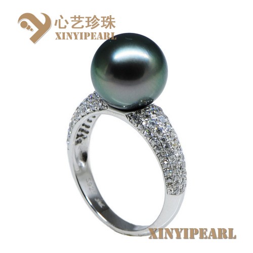 (9-10mm孔雀绿)珍珠戒指XY15015|心艺点位9-10mm珍珠图片