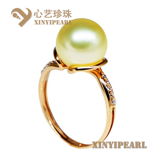 (11mm浅金色)珍珠戒指XY15029|心艺强光珍珠图片