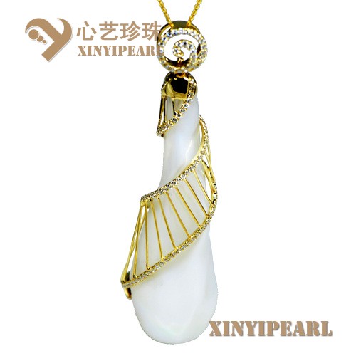 (长6.5cm宽17.8mm白色)珍珠吊坠XY15049|心艺其他形状珍珠图片