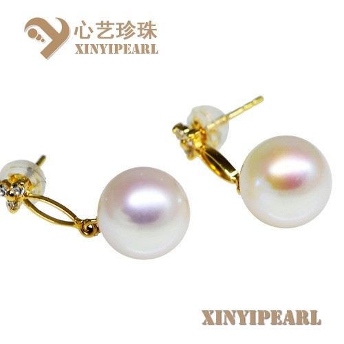 (9-10mm白色)珍珠耳钉XY15111|心艺点位9-10mm珍珠图片
