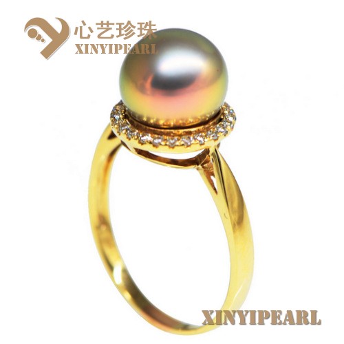 (9-10mm金紫色)珍珠戒指XY15124|心艺点位9-10mm珍珠图片