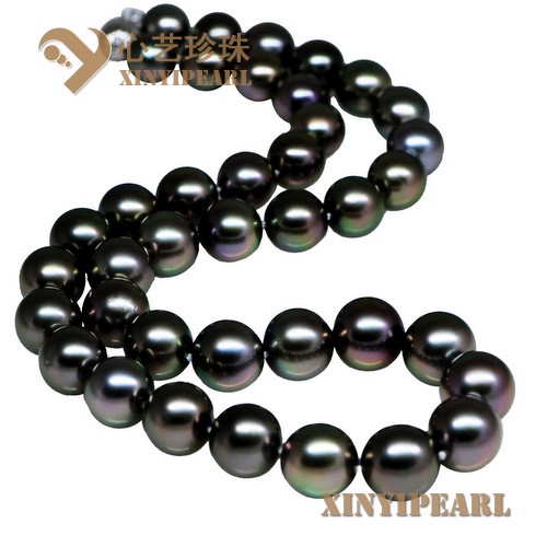 (11-13mm黑色)珍珠项链XY15154__心艺珍珠饰品网-饰品图片