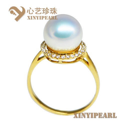 (10-10.5mm白色)珍珠戒指XY15169|心艺点位10-11mm珍珠图片