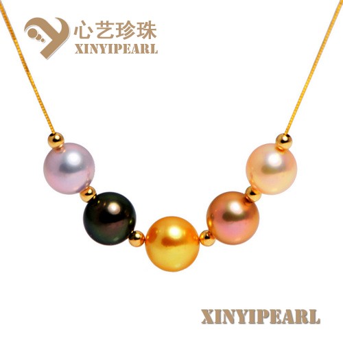 (10-11mm混彩)珍珠项链XY15173|心艺混彩珍珠图片