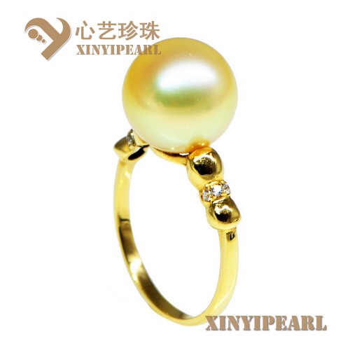 (10-11mm金色)珍珠戒指XY15180__心艺珍珠饰品网-饰品图片