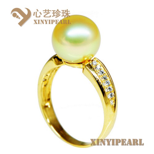 (10-11mm金色)珍珠戒指XY15181__心艺珍珠饰品网-饰品图片