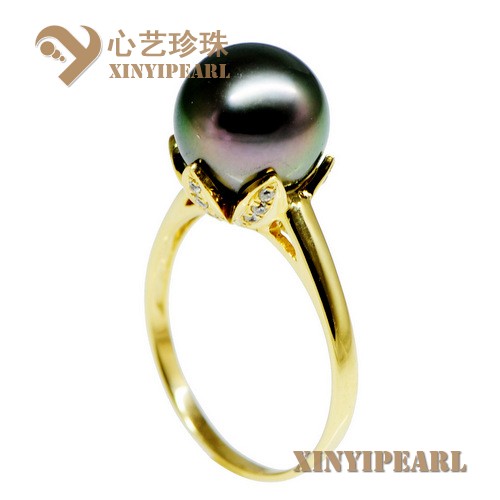 (10-11mm黑色)珍珠戒指XY15186|心艺点位10-11mm珍珠图片