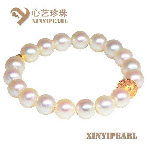 (8-9mm白色)珍珠手链XY15197__心艺珍珠饰品网-饰品图片