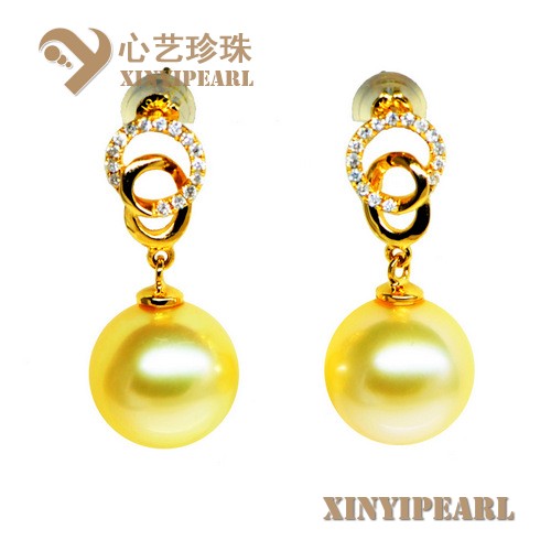 (11.3mm金色)珍珠耳钉XY15206__心艺珍珠饰品网-饰品图片