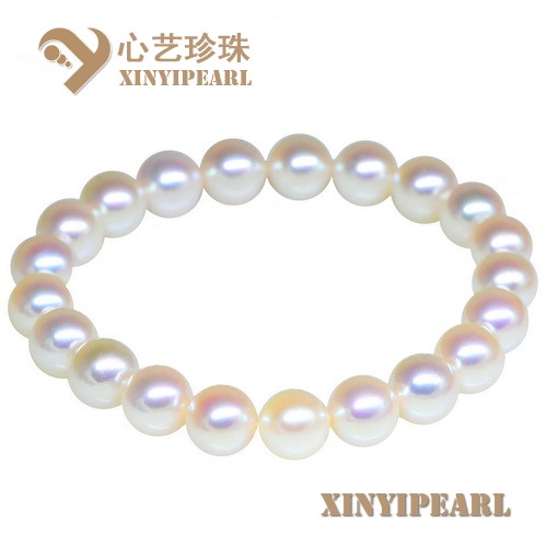 (8-8.5mm白色)珍珠手链XY15224__心艺珍珠饰品网-饰品图片
