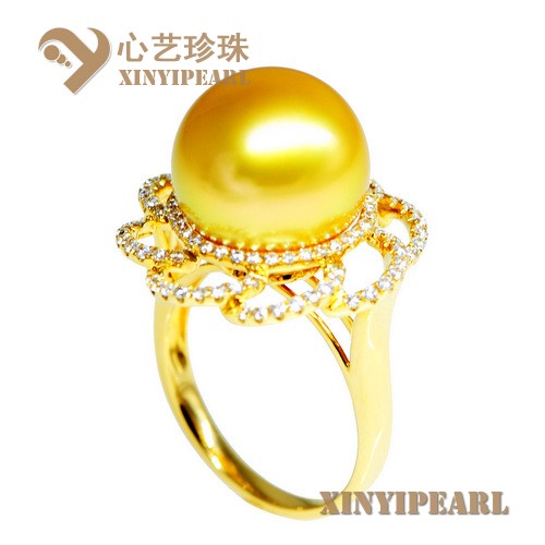 (13mm深金色)珍珠戒指XY15351__心艺珍珠饰品网-饰品图片