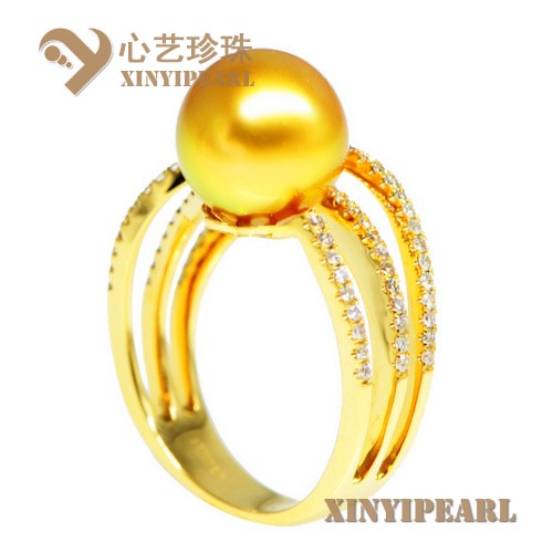 (10.8mm金色)珍珠戒指XY15252__心艺珍珠饰品网-饰品图片