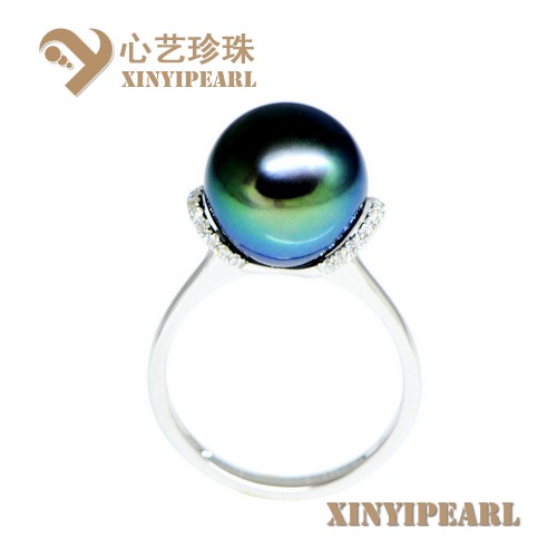 (11.7mm黑色)珍珠戒指XY15276|心艺点位大于11mm珍珠图片