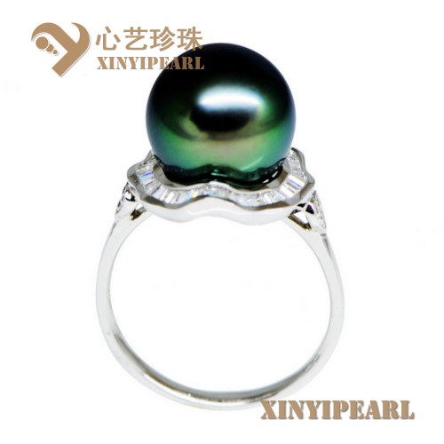 (11.8mm黑色)珍珠戒指XY15277|心艺点位大于11mm珍珠图片