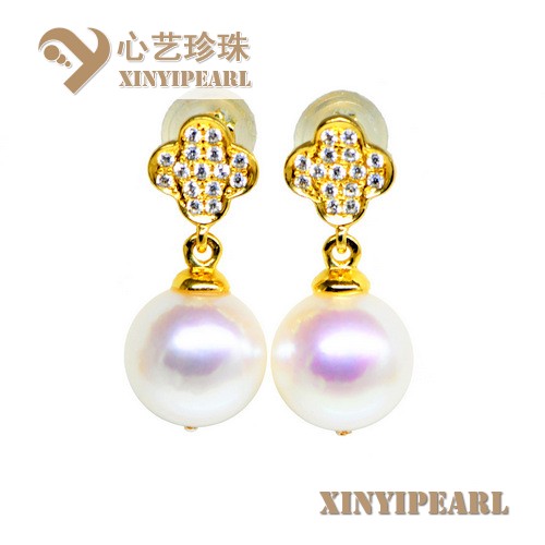 (8-8.5mm白色)珍珠耳钉XY15281__心艺珍珠饰品网-饰品图片