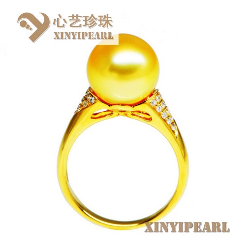 (11mm金色)珍珠戒指XY15286__心艺珍珠饰品网-饰品图片