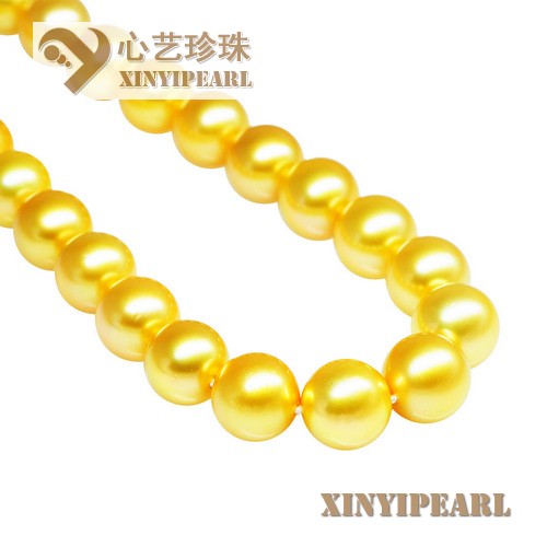 (10-13mm深金色)珍珠项链XY15318|心艺高档珍珠首饰图片
