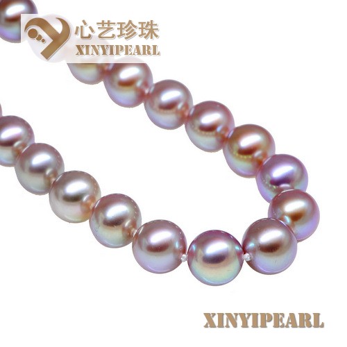 (10-11mm紫色)珍珠项链XY15322|心艺正圆珍珠图片
