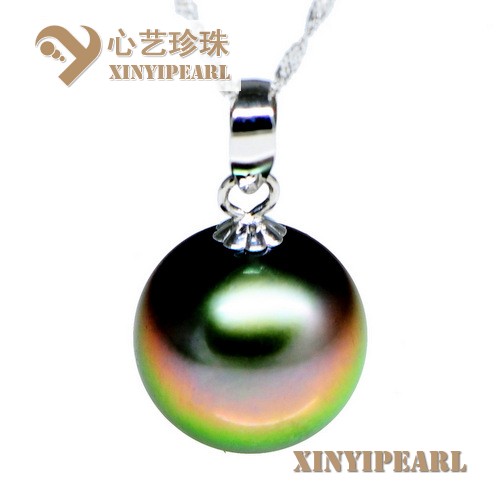 (10.5mm黑色)珍珠吊坠XY15327|心艺AAAA级珍珠图片