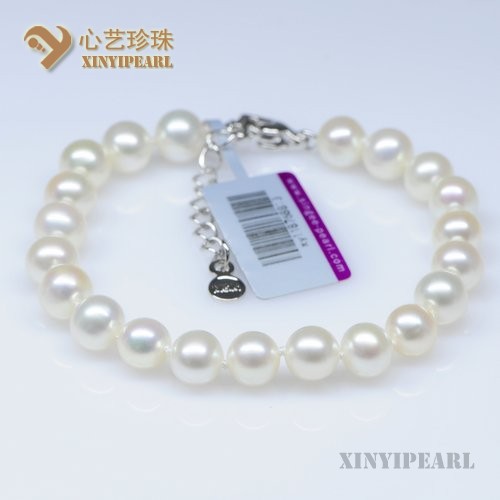 (8-9mm白色)珍珠手链SC12005-4__心艺珍珠饰品网-饰品图片