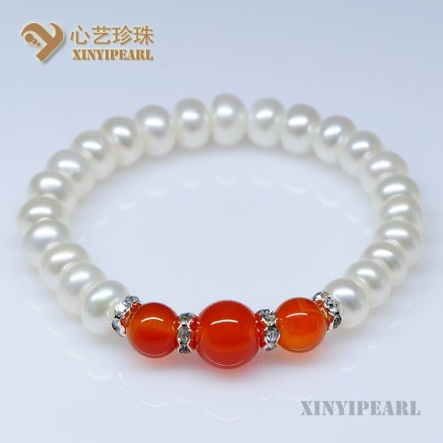 (8-9mm白色)珍珠手链SC12006-2|心艺珍珠饰品网-珍珠图片