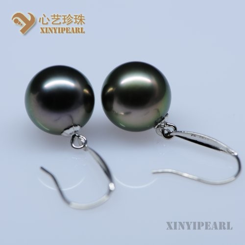 (11-11.5mm黑色)珍珠耳坠SC12071|心艺珍珠饰品网-珍珠图片