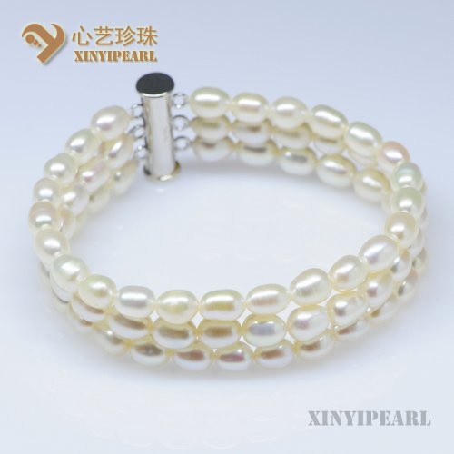 (5-6mm白色)珍珠手链SC12077|心艺中等光泽珍珠图片