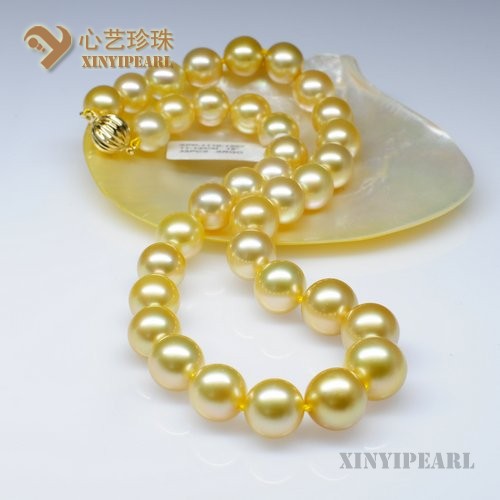(11-14mm金色)珍珠项链SC12079|心艺珍珠饰品网-珍珠图片