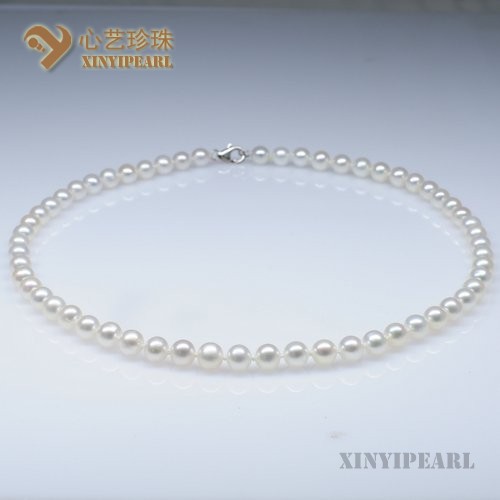 (7-8mm白色)珍珠项链SC12085|心艺珍珠饰品网-珍珠图片