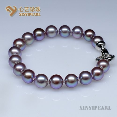 (9-10mm紫色)珍珠手链SC12086-3__心艺珍珠饰品网-饰品图片
