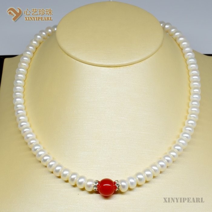 (7-8mm白色)珍珠项链SC12193-2|心艺淡水珍珠饰品图片