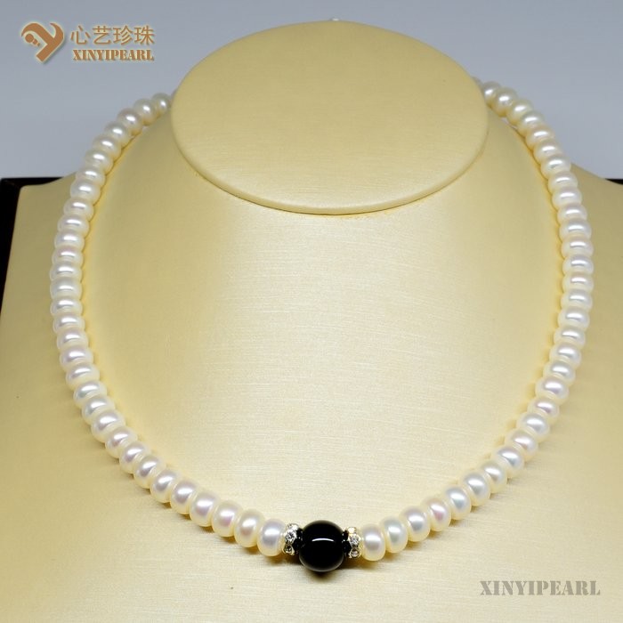 (7-8mm白色)珍珠项链SC12193-3-心艺珍珠图片