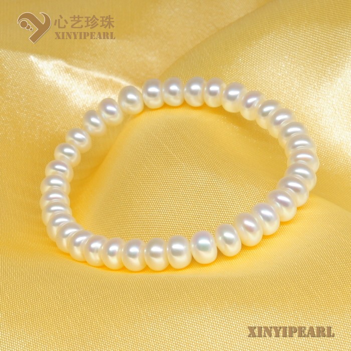 心艺珍珠:(7-8mm白色)珍珠手链SC12225-2图片一