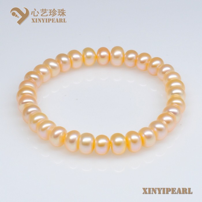 (7-8mm粉色)珍珠手链SC12225-3__心艺珍珠饰品网-饰品图片