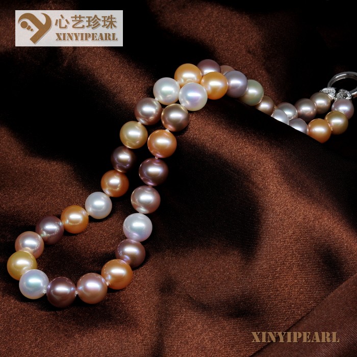 心艺珍珠:(11-12mm混彩)珍珠项链SC12235-2图片四