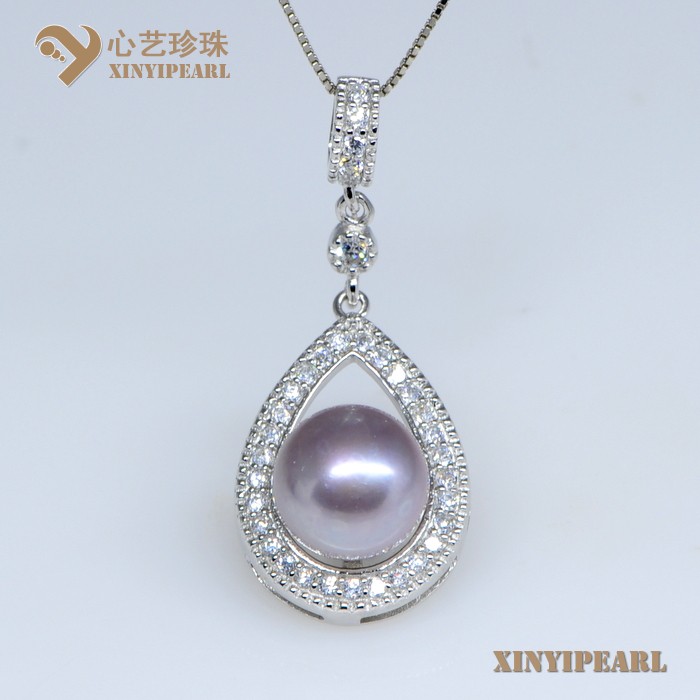 (11-12mm紫色)珍珠吊坠SC12241-3|心艺铜镀白金配件珍珠图片