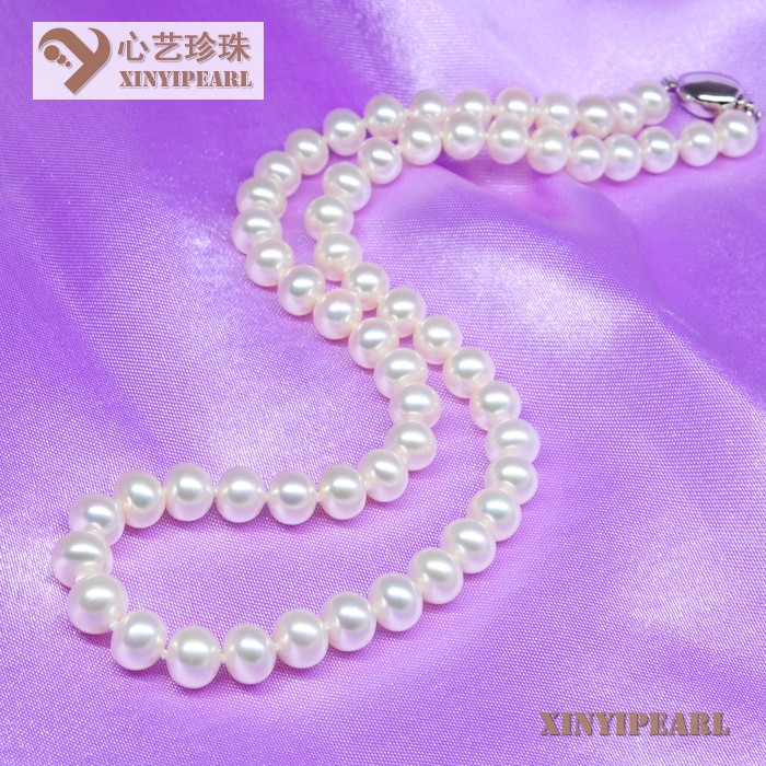 (8-9mm白色)珍珠项链SC12253-1|心艺微瑕珍珠图片