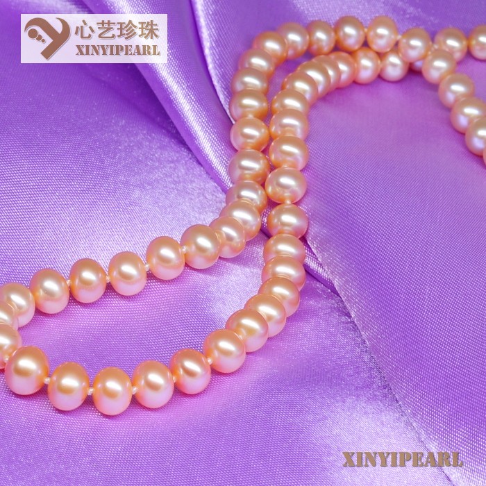 心艺珍珠:(8-9mm粉色)珍珠项链SC12253-2图片二