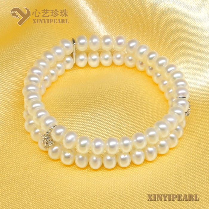 (7-8mm白色)珍珠手链SC12267|心艺珍珠饰品网-珍珠图片