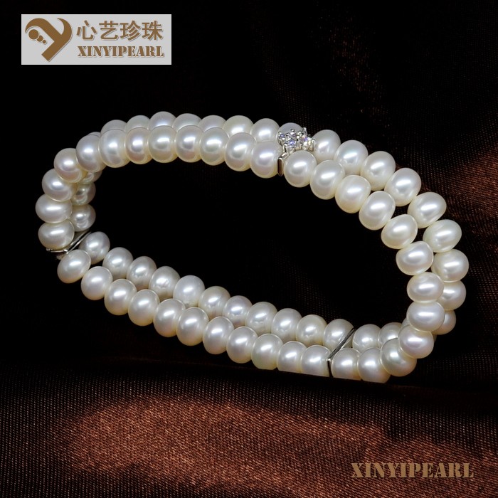 心艺珍珠:(7-8mm白色)珍珠手链SC12267图片二