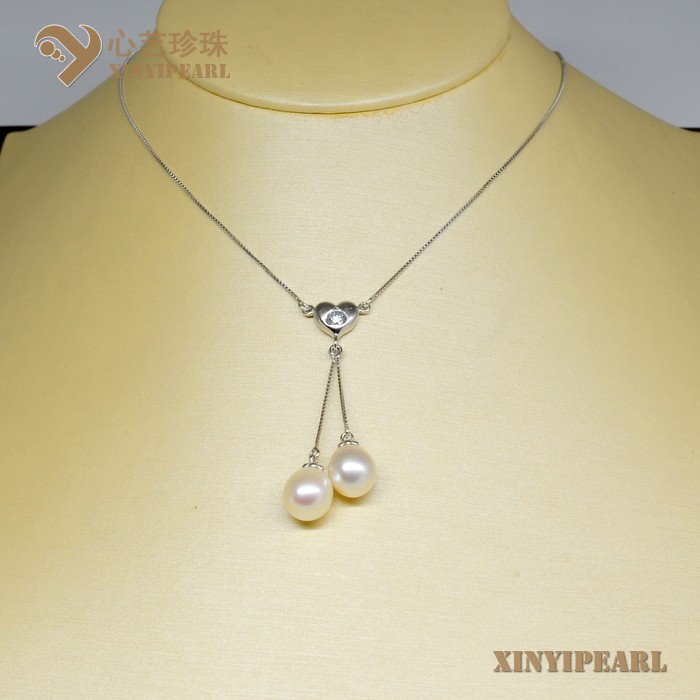 (9-10mm白色)珍珠吊坠项链SC13004|心艺淡水珍珠饰品图片
