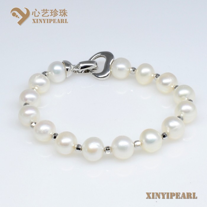 (9-10mm白色)珍珠手链XY13001-1|心艺中等光泽珍珠图片