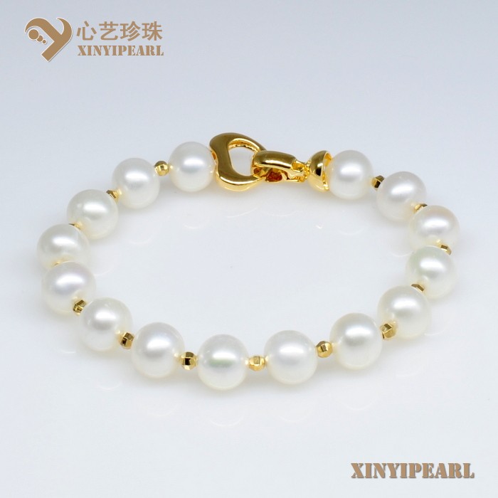 (9-10mm白色)珍珠手链XY13001-2__心艺珍珠饰品网-饰品图片