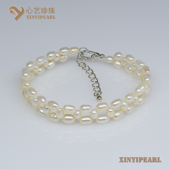 (4-5mm 白色)珍珠手链XY13006-1|心艺一般光泽珍珠图片