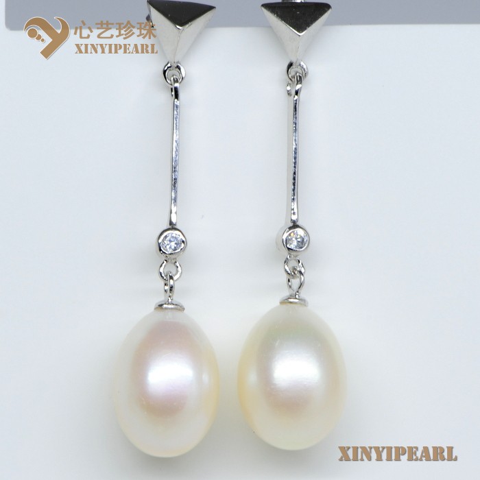 (10-11mm 白色)珍珠耳环XY13012|心艺点位10-11mm淡水珍珠耳钉图片
