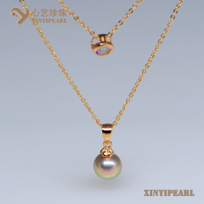 (9-10mm金紫色)珍珠吊坠XY13045-5|心艺淡水珍珠饰品图片