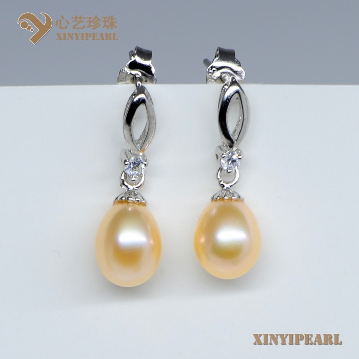 (7-8mm粉色)珍珠耳钉XY13055-2|心艺珍珠饰品网-珍珠图片