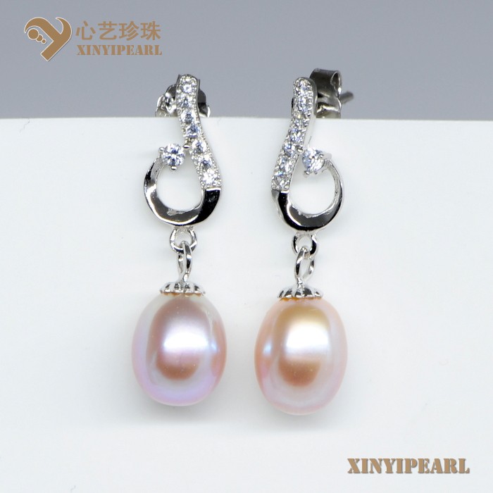 (7-8mm紫色)珍珠耳钉XY13057-3|心艺珍珠饰品网-珍珠图片