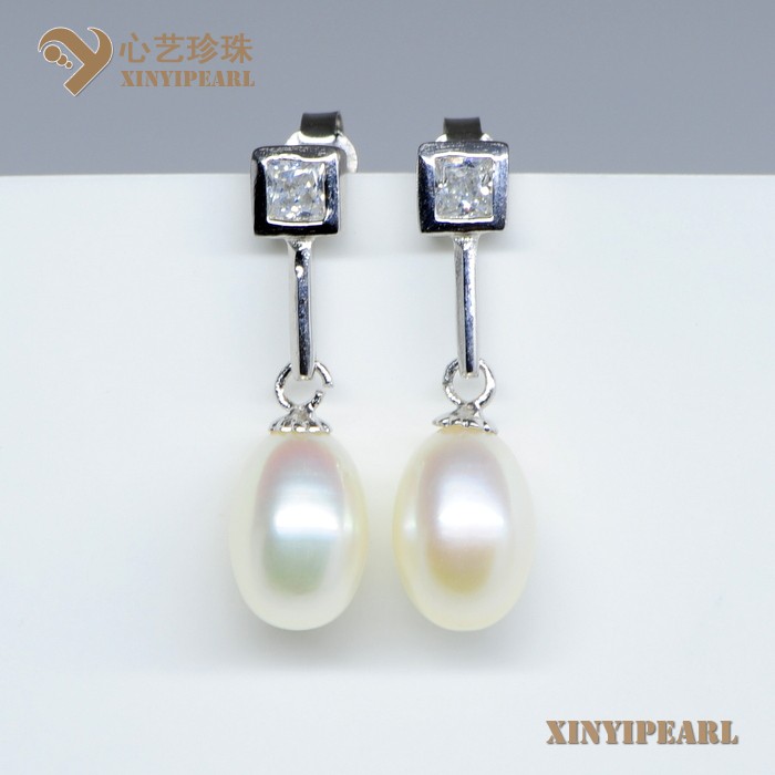(7-8mm白色)珍珠耳钉XY13072-1|心艺珍珠饰品网-珍珠图片